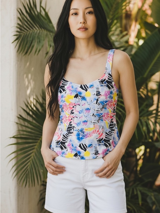 FP Movement by Free People Tops - FP Movement by Free People Multicolor Floral Scoop Tank Top